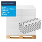 32 x 2800 C-Falz Faltpapierhandtücher, 100% Recycling, naturweiss 25 x 31cm 2-lagig, 1 Palette