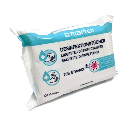 Martec Desinfektionstücher mit Aloe Vera 40 Stück im Flowpack