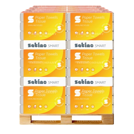 48 x 4032 V-Falz Papierhandtücher WEPA Satino Smart 2 x 18 g/m², Recycling 24 x 21 cm, 1 Palette