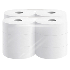 12 Jumbo Mini Rollen Toilettenpapier, WC- Papier, 2-lagig, 163 m Ø 18,5 cm