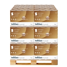 21 x 32 Küchenrollen Satino PureSoft 3lg, soft beige, Recycling 
