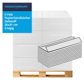 32 x 2800 C-Falz Faltpapierhandtücher, 100% Recycling, naturweiss 25 x 31cm 2-lagig, 1 Palette