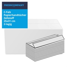 3040 C-Falz Papierhandtücher Falthandtücher Papiertücher hochweiss Zellstoff 25 x 31cm 2-lagig