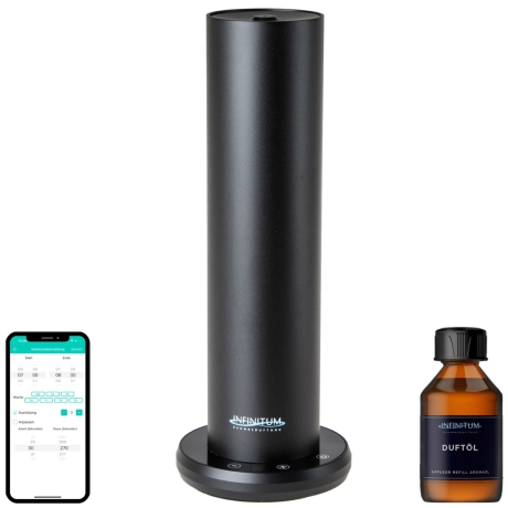 Heidi Duftgerät Duftöl Diffuser wasserlos schwarz mit Duftöl im Set