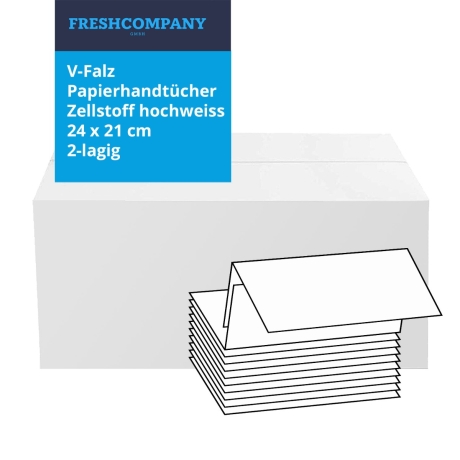 4000 V-Falz Papierhandtücher Zellstoff hochweiss, 2 x 18 g/m², 24 x 21 cm