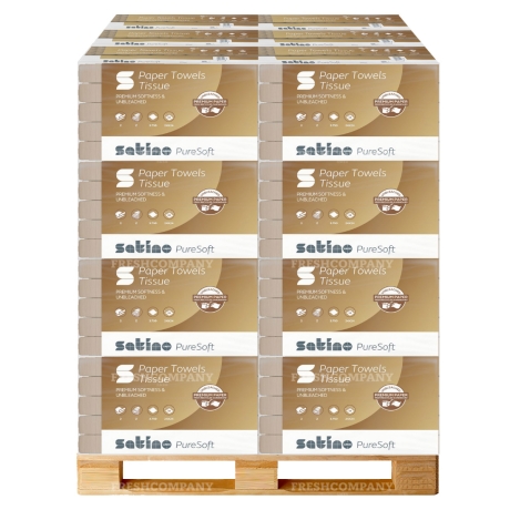 32 x 4000 V-Falz Satino Pure Soft Handtuchpapier, 2-lagig 24 x 23 cm